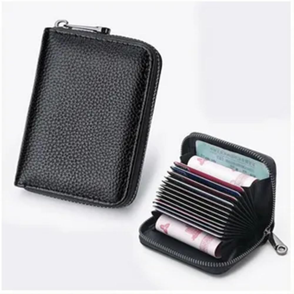 JK PRO Leather Card Holder Wallet for ATM, Credit and Debit Cards, Brown, Snap Closure-image-10