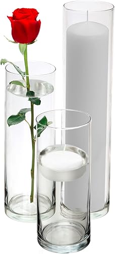 Royal Imports Royal Imports - Juego de 4 jarrones de cristal decorativos para el hogar o la boda