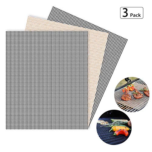 RUONAI 3pcs BBQ Grill Mat Meshes No-Stick Reusable Easy Cleaned Heat Corrosion Resistance Waterproof 30x40cm Barbecue Tool Accessories bbq mat