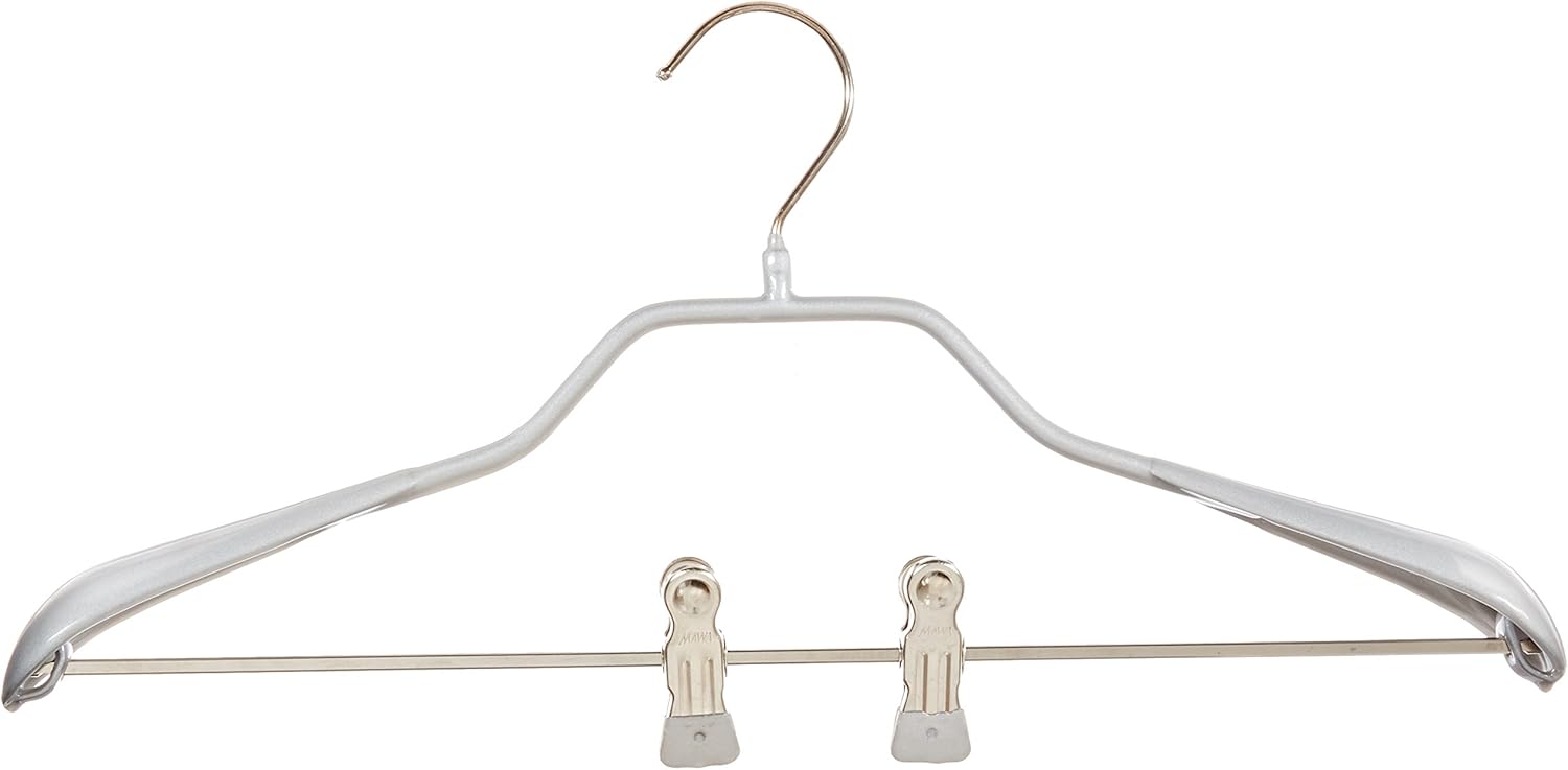 Garment Hanger with NonSlip Grip Shoulders and Coated Pant Clips