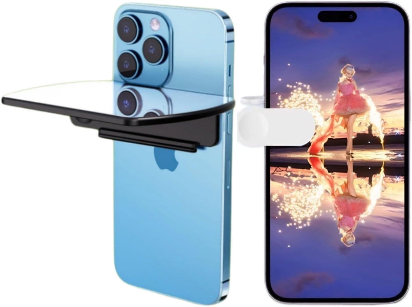 Smartphone Camera Mirror Reflection Clip Kit, Smartphone Reflector for Photography, Travel Mobile Phone Camera Clip, Mirror Reflection for Phone Camera, Applicable to All Phones and Camera