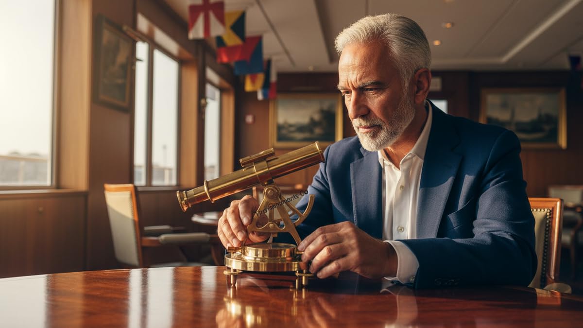 Thor Instruments. Co Télescope Alidade Miniature de collection avec boussole nautique antique en laiton