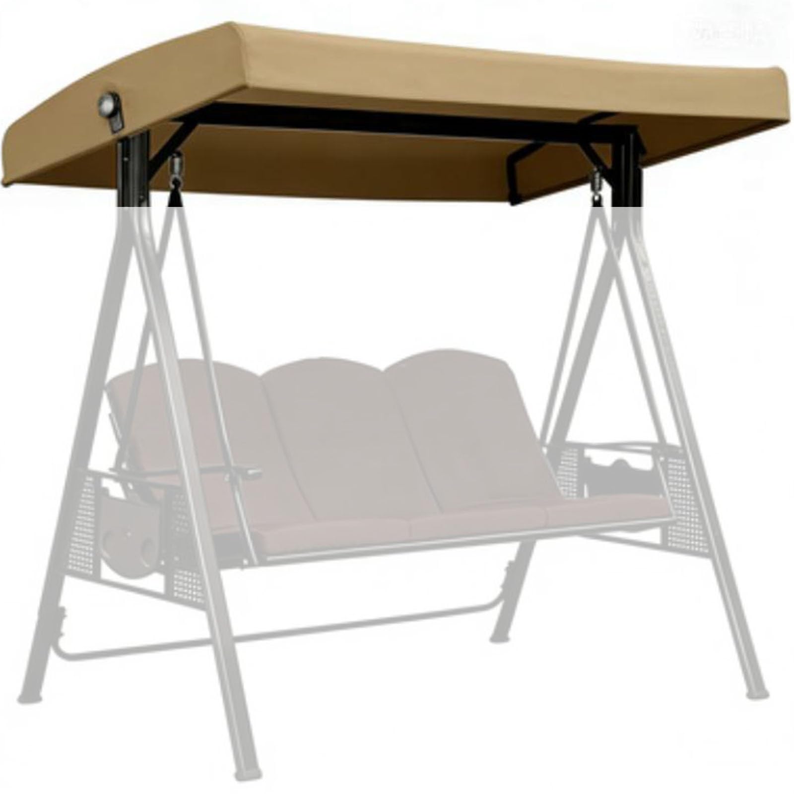 Ersatzdach für Hollywoodschaukel 2/3 Sitzer, Ersatzbezug für Terrassenschaukelkissen, Wasserdicht und UV-beständig, für Gartenschaukel, Hof, Balkon(Dark Khaki,78 x 46in/198 x118cm)