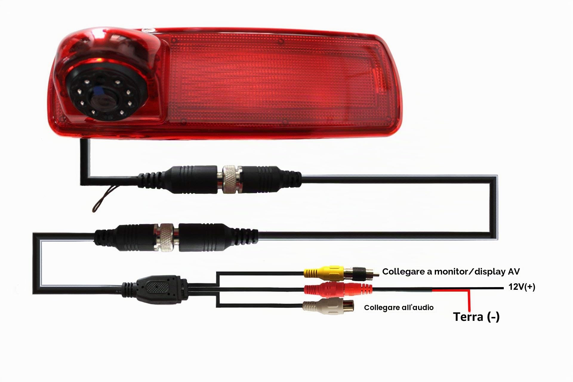 Telecamera per la retromarcia integrato nella terza luce freno specifico per veicolo per Vauxhall Vivaro X82 Mk3 Opel Vivaro B, Trafic und NV300 Fiat Talento ab 2014