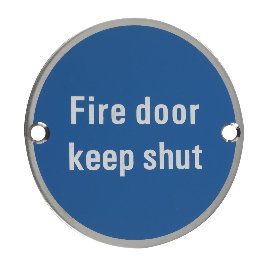 Zoo Hardware Satin Stainless Steel / Blue Zss09ss Fire Door Keep Shut Sign 76Mm Dia From The Door Handle Store