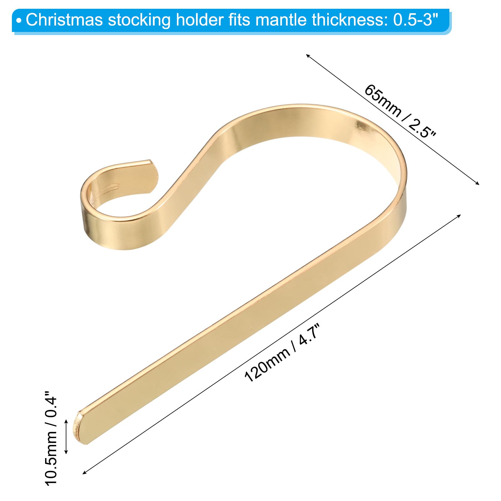 6 Porte-chaussettes De Noël Métalliques Avec Patins Silicone - Supports Cheminée, Motifs Festifs