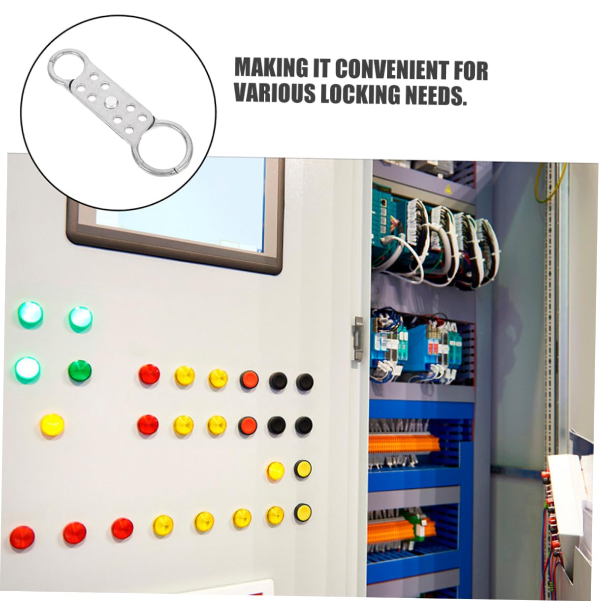 ULTECHNOVO 6piezas Hasp De Aluminio De Doble Extremo Para Seguridad Industrial y Equipos Eléctricos Cerradura De Seguridad Hasp De Bloqueo Protección Extra Emergencias