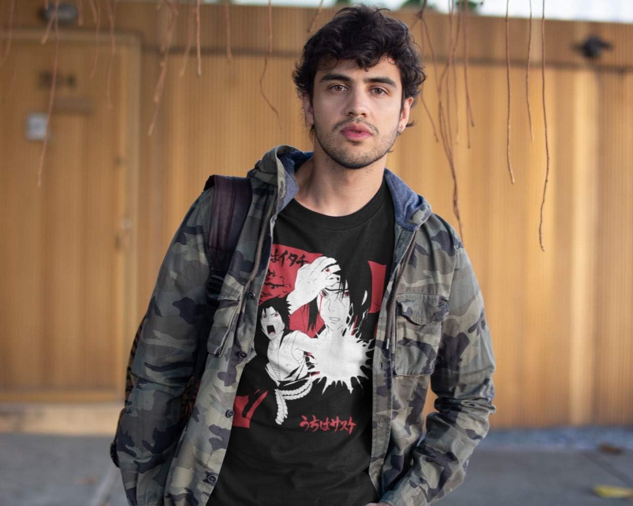 Ripple Junction Naruto Shippuden Adult Unisex Itachi and Sasuke Light Weight 100% Cotton Crew T-Shirt