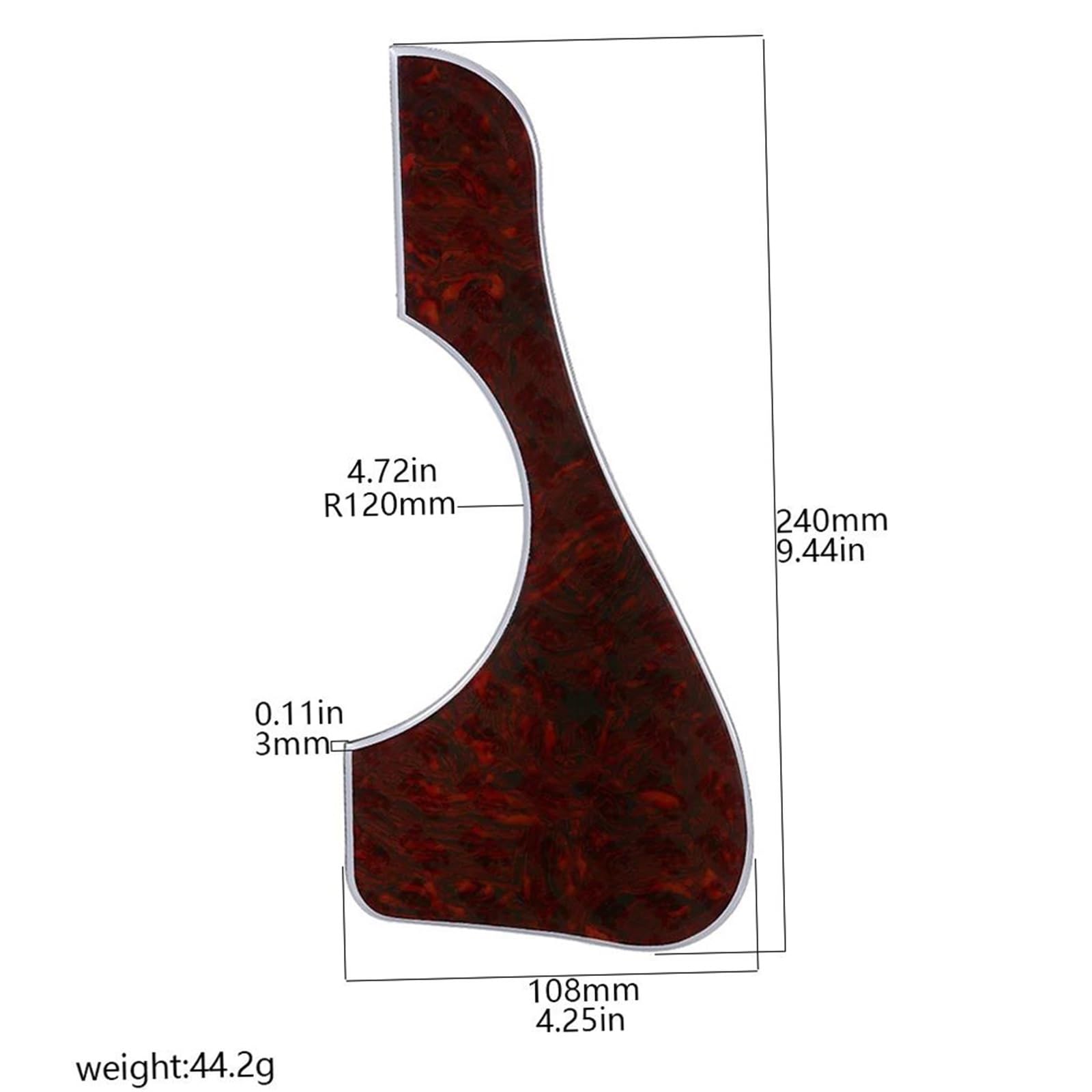 Pickguard do gitary akustycznej dla początkujących Zamienna płytka pogrubiająca do gitary akustycznej trwała w użyciu(A)