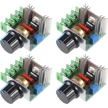 GUUZI 4pcs 2000W AC Motor Speed Controller Module Dimmer Speed Controller 110-220V 25A Adjustable Voltage Regulator for Adjusting Dimming