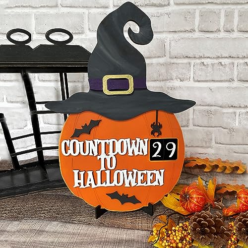 Wooden Pumpkin Shape Halloween Countdown Calendar for Desktop Ornaments - image 6