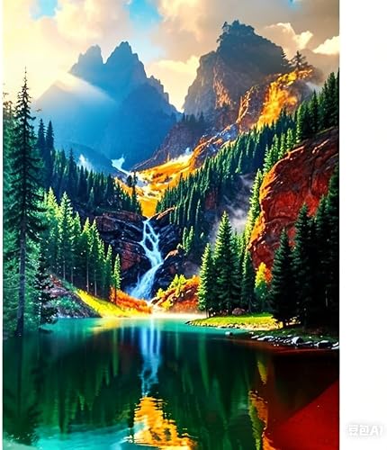 Miniatura 1 de Kit de pintura de diamantes de paisaje para principiantes adultos 5D DIY forma de diamante de cristal, kit de pintura de diamante para decoración de