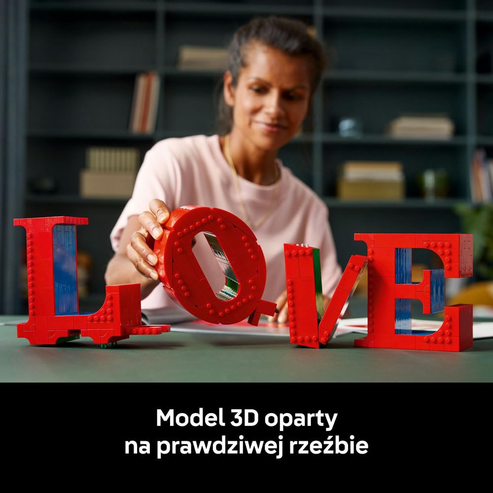 LEGO Art LOVE 31214 | Dekoracja do domu, zestaw konstrukcyjny dla dorosłych, pomysł na prezent na zaręczyny, ozdoba z efektem 3D, 791 elementów