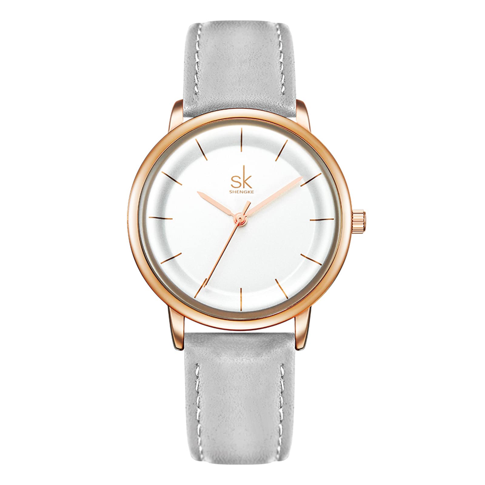 SHENGKEWatches for Women Wrist for Women Quartz Leather Strap Minimalist Formal Casual Women Watch Waterproof with Gift Box