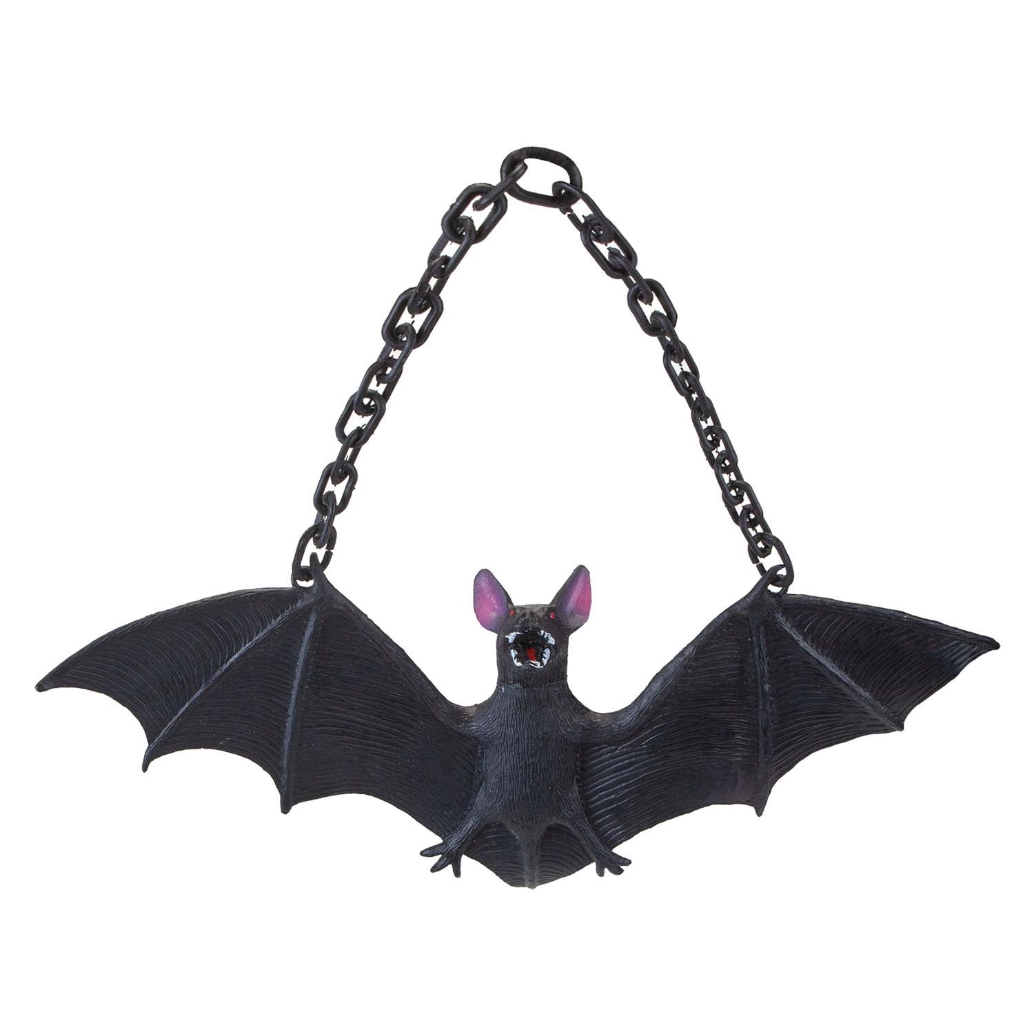 Vfm E-Store Black - Hanging Bat Decoration Halloween Party, Trick Or Treat Spooky Halloween Parties, Creepy, Fright, Costume, Fancy Dess Accessories And Props