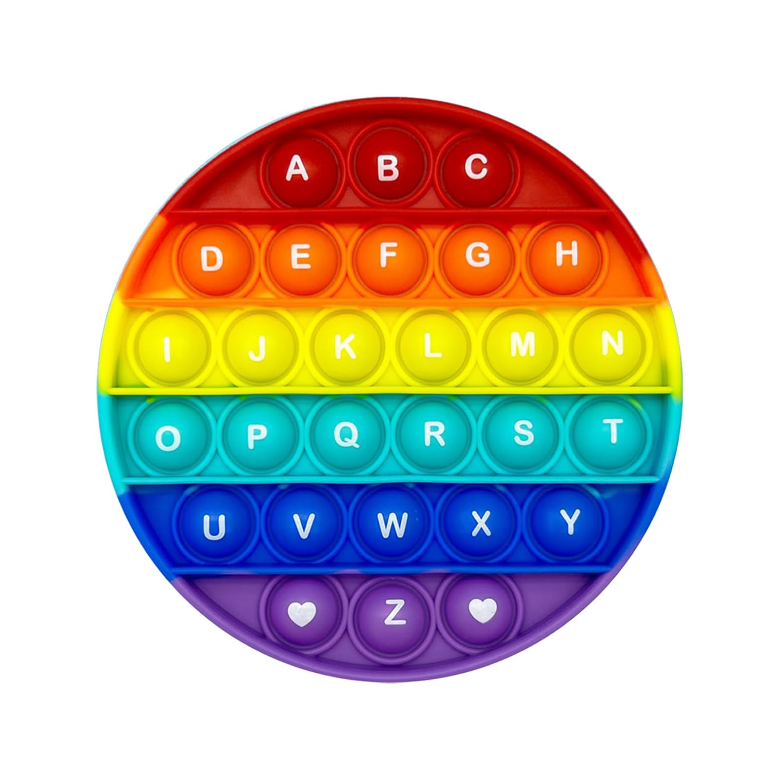 Fidget Toys, Rainbow Bubble Autism Special Needs Stress Reliever Fidget Popper for Kids, Learning Sensory Popper Toy - Letters on One Side Numbers on The Other
