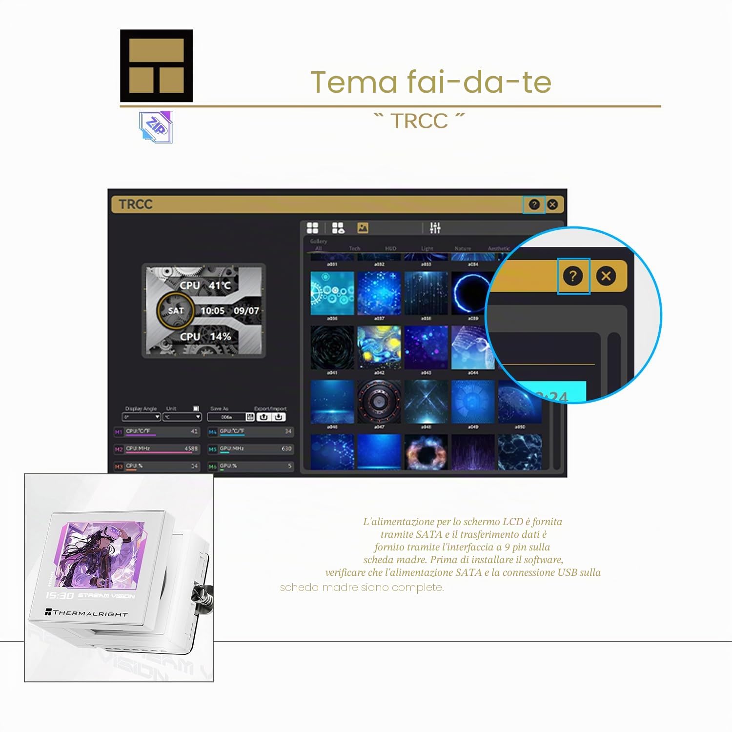 TR-Thermalright Stream Vision 360 Bianco Refrigeratore Liquido per CPU, Schermo LCD IPS da 3,5'' con Risoluzione 680x480 - Magnetico, Testa Fredda con Ventola Integrata, Refrigeratore da 360mm