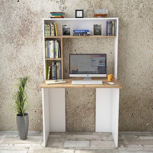 Yurupa Schreibtisch mit Ablagefächern Bürotisch Computertisch Klein Arbeitstisch Büro Gaming PC-Tisch Kinderschreibtisch… – Bild 3