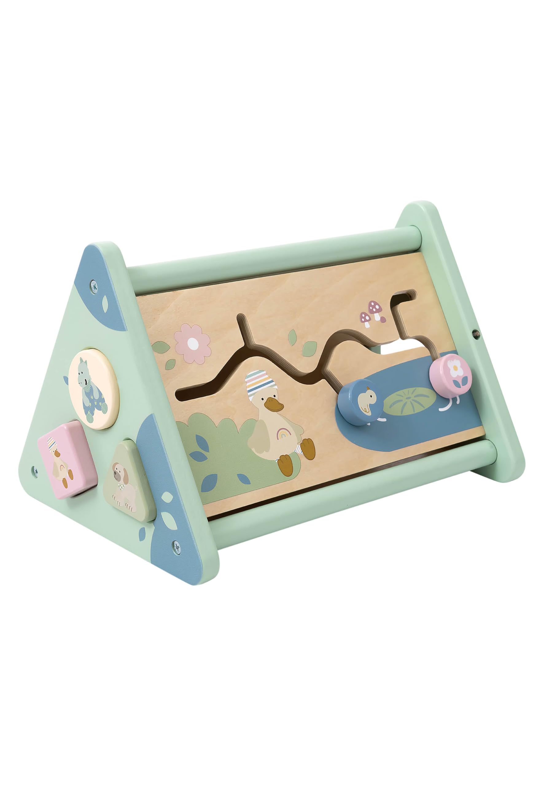 Sterntaler Activity Dreieck Holz – Fördert Feinmotorik und Koordination – Aus FSC® 100%-zertifiziertem Holz – Nachhaltiges Baby- und Kleinkindspielzeug mit vielseitigen Aktivitäten