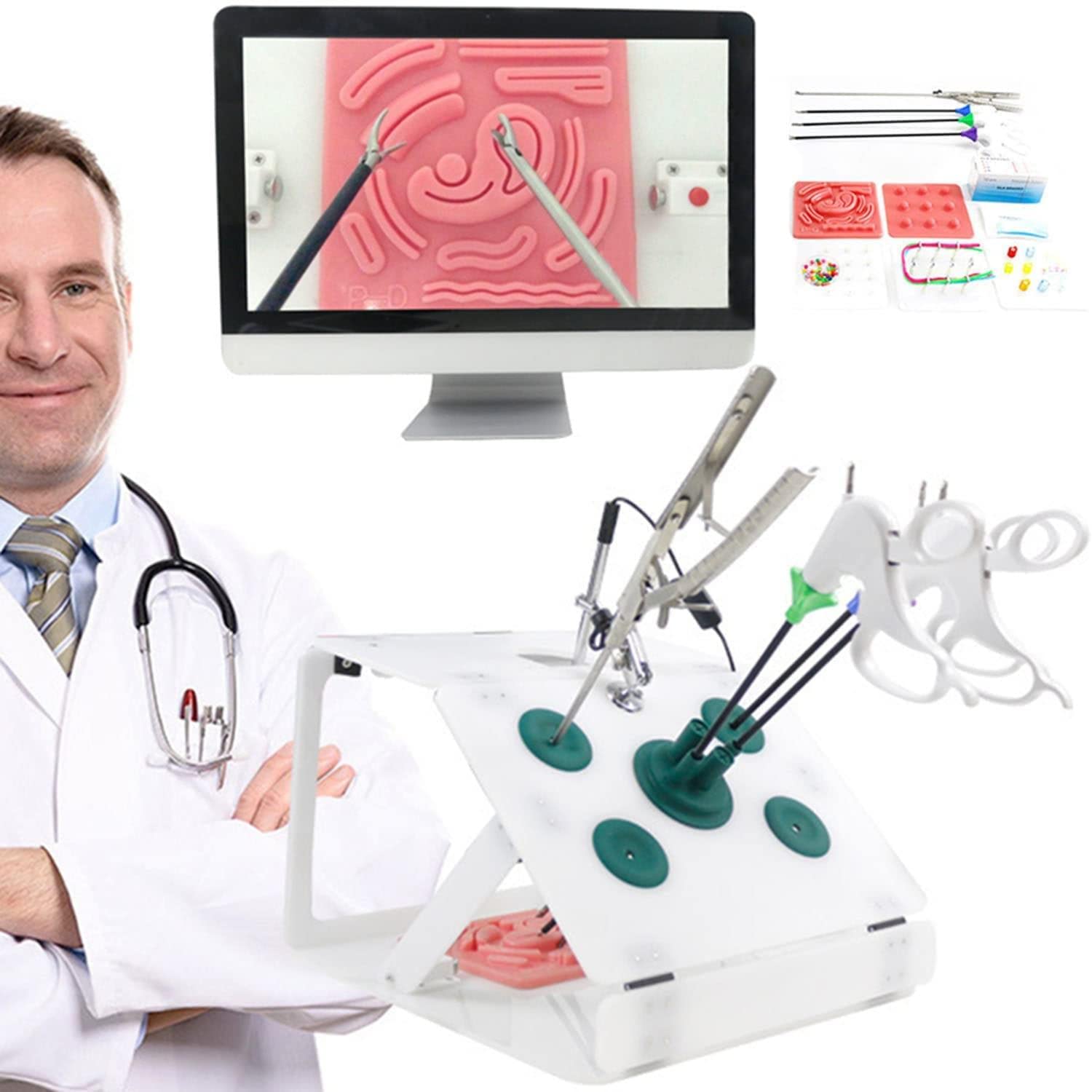 Buy Laparoscopic Trainer Box Kit, Simulator Training Box + 6 Training