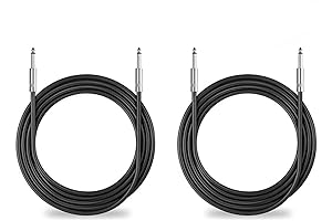 2Pack 25 ft 1/4" to 1/4" True 12AWG Speaker Cables for Professional DJs