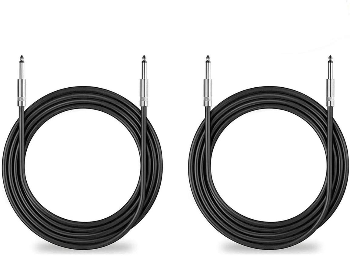 2Pack 25 ft Speaker Cables, True 12AWG Patch Cords, 1/4 Inch Male DJ/PA Audio Speaker Cable 12 Gauge Wire