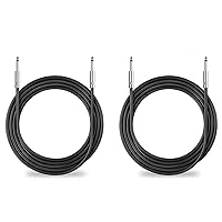 Vista 1 de Paquete de 2 cables de altavoz de 25 pies, cables de conexión True 12AWG, cable de altavoz de audio DJ/PA macho de 1/4 de pulgada, cable de calibre