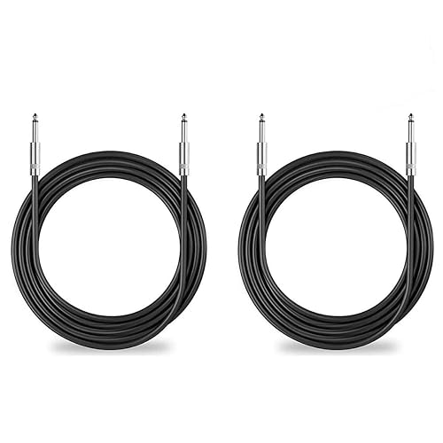 Yuyaokk Paquete de 2 cables de altavoz de 50 pies de 14 pulgadas a 14 pulgadas, cables de conexión True 12 AWG, cable de altavoz de audio DJPA de 14