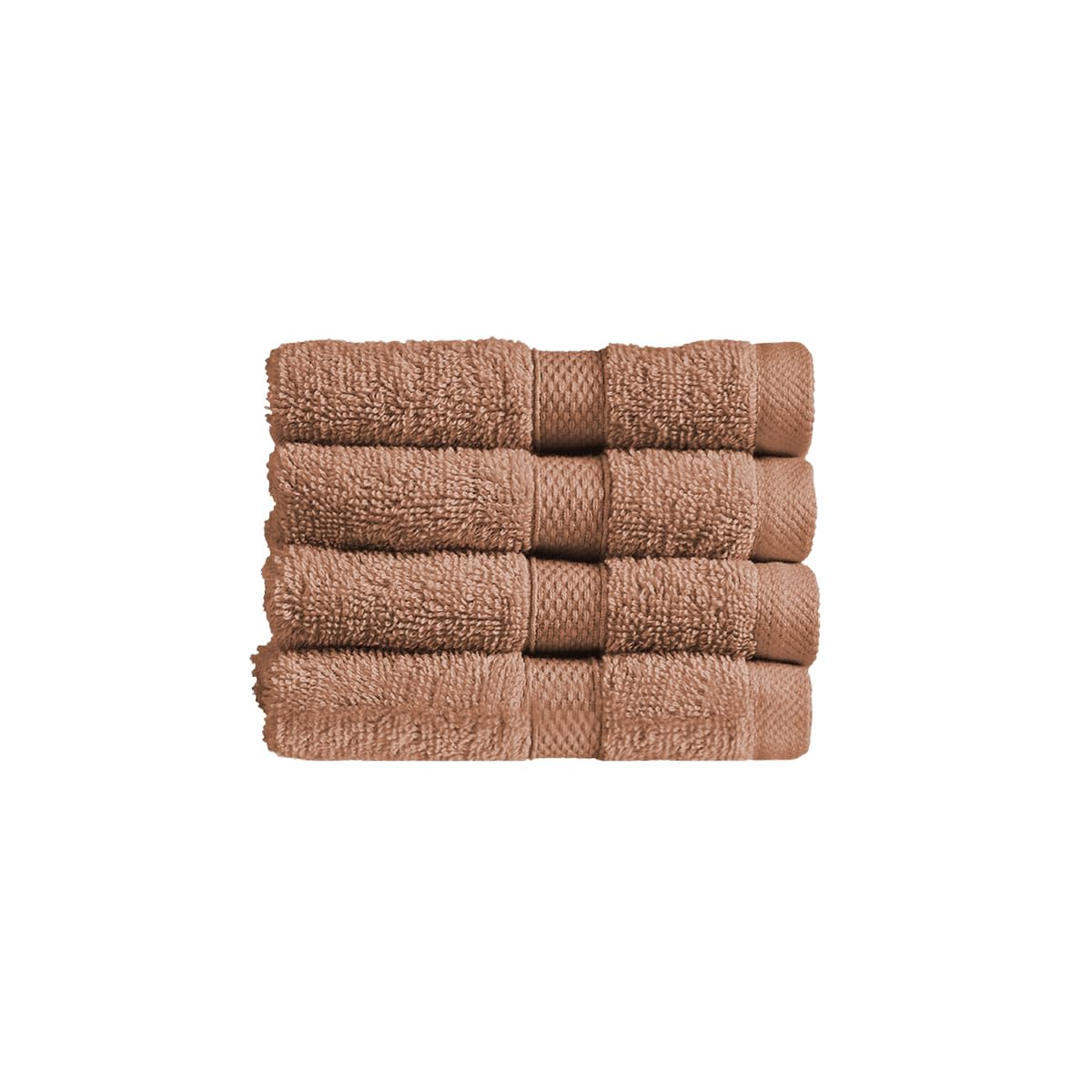 Christy Refresh Bathroom Towel Set | Set of 4 | 4 Face Cloth Set | Quick Dry | Gentle Pastel Tones | Soft Absorbent Shower Towels | 100% Cotton 550GSM | Clay brown