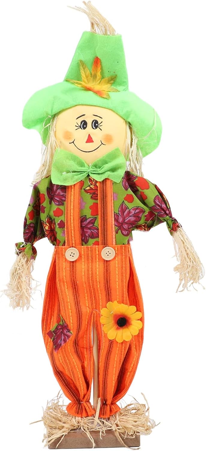 CCYLEZ Scarecrow Figurine, Standing Scarecrow Pole Cute for Garedn (Men Pants Standing Style)