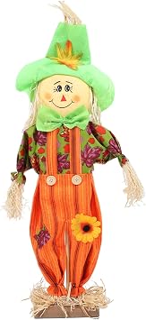 Scarecrow Figure, Fall Scarecrow Decor, Thanksgiving Scarecrow for Garden 60cm Height Men Pants Standing