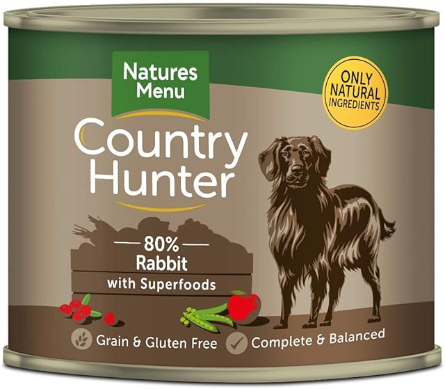 Natures Menu Country Hunter Dog Food Can Full Flavoured Rabbit Can (6 x 600g)