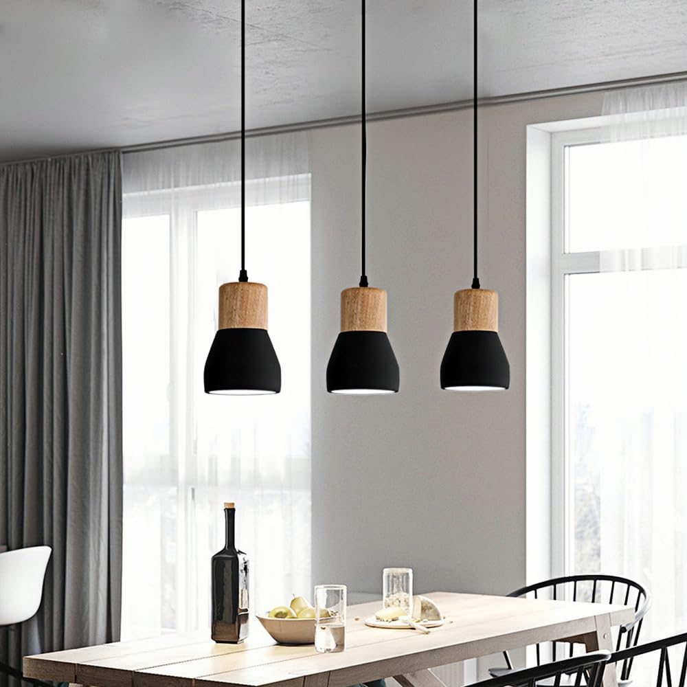 Mini Lámpara Colgante De Metal Y Madera, Lámpara Moderna para