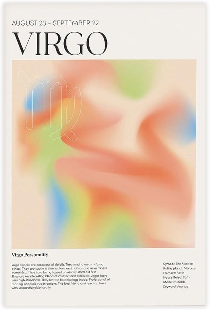 Introduction to Virgo's Fortune And Personality, The Twelve_constellations Poster Wall Art Decor Print Picture Paintings for Living Room Bedroom Decoration Unframe 12x18inch