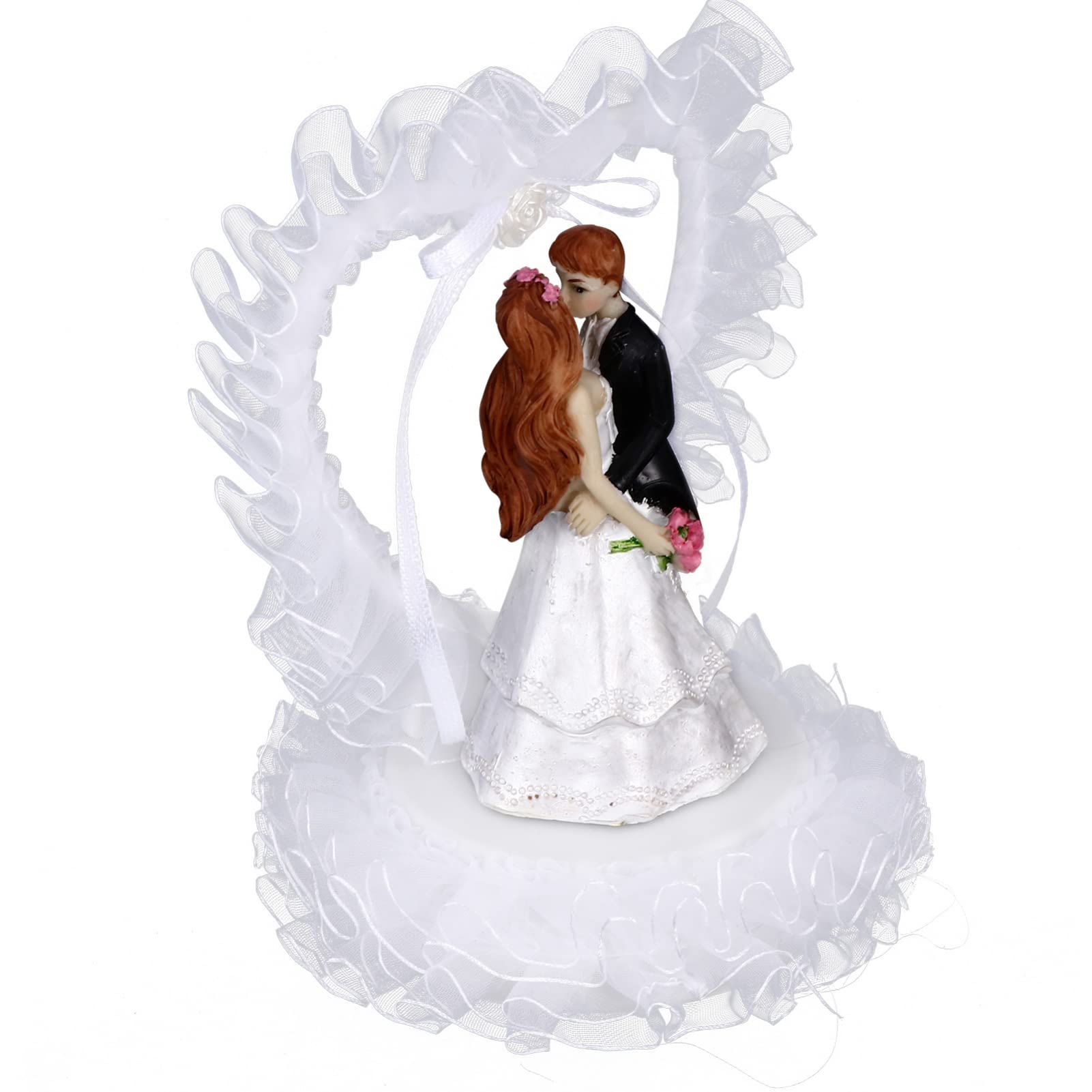 Abaodam 3stücke Hochzeitsfigur Braut Und Bräutigam Deko Herzform Kuchenaufsatz Für Hochzeitsfeier Romantische Tortenverzierung Langlebigem Resin Und Vielseitig Einsetzbar Als