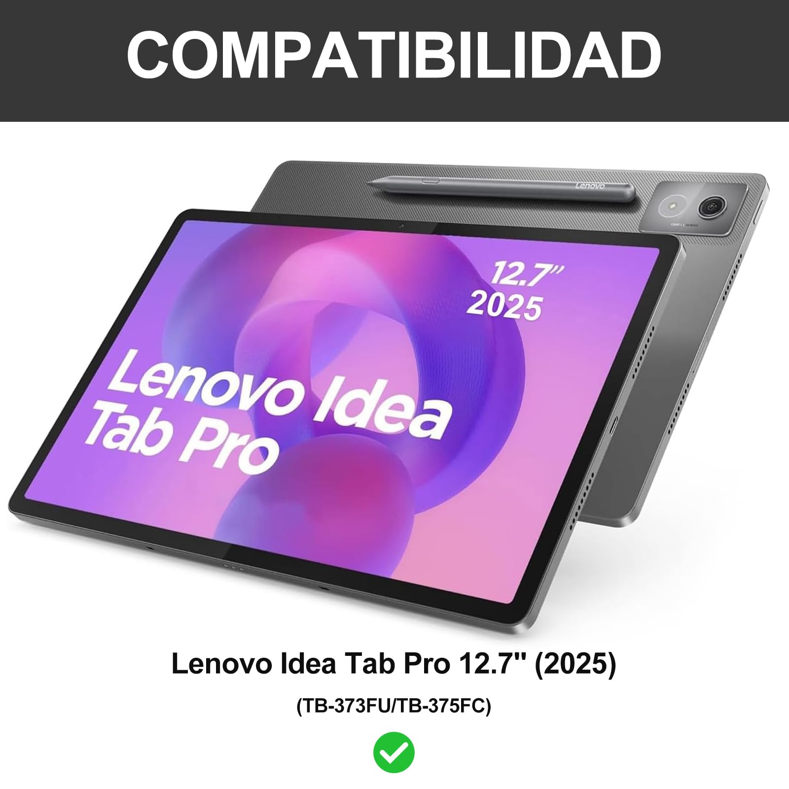 FOGARI Teclado con Touchpad para Lenovo Idea Tab Pro 12.7" 2025, Español Ñ Teclado Magnético Desmontable Bluetooth con Trackpad para Tablet Lenovo Idea Tab Pro 12.7", Negro