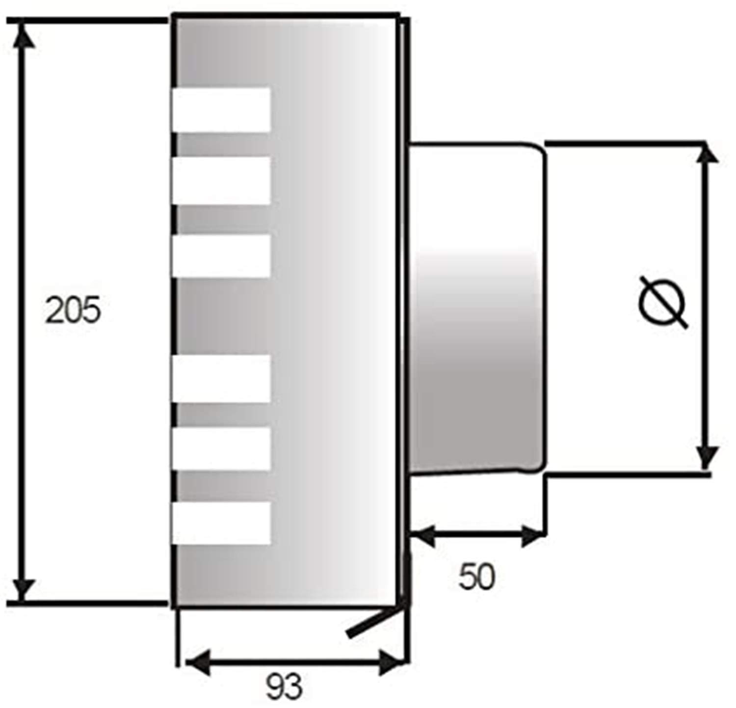 Grille d'évacuation design avec clapet anti-retour isolé en acier inoxydable 304 - V2A brossé (DN 150/150 mm)
