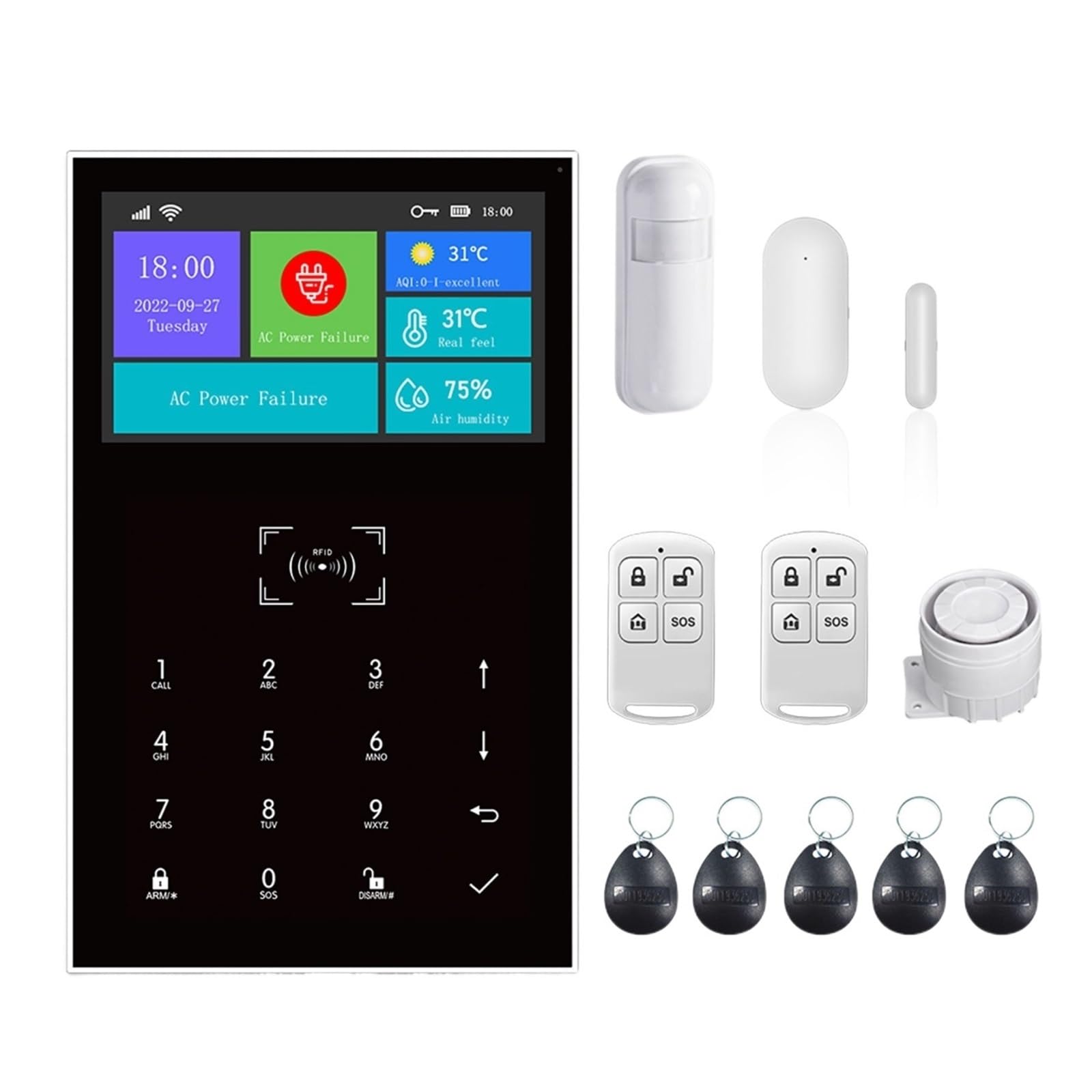 CUDTAPI Smart Alarm System GSM Burglar Home Security With Temperature And Humidity Function