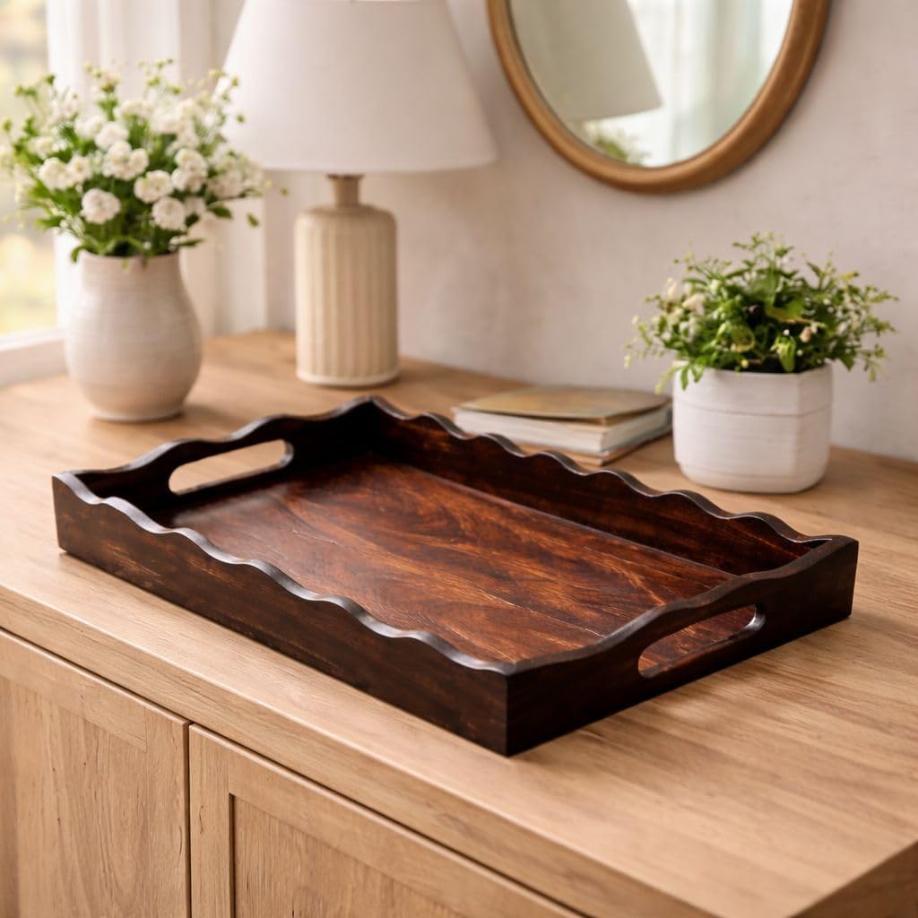 Hamdan Serving Tray - Butler Tray with Handles -1