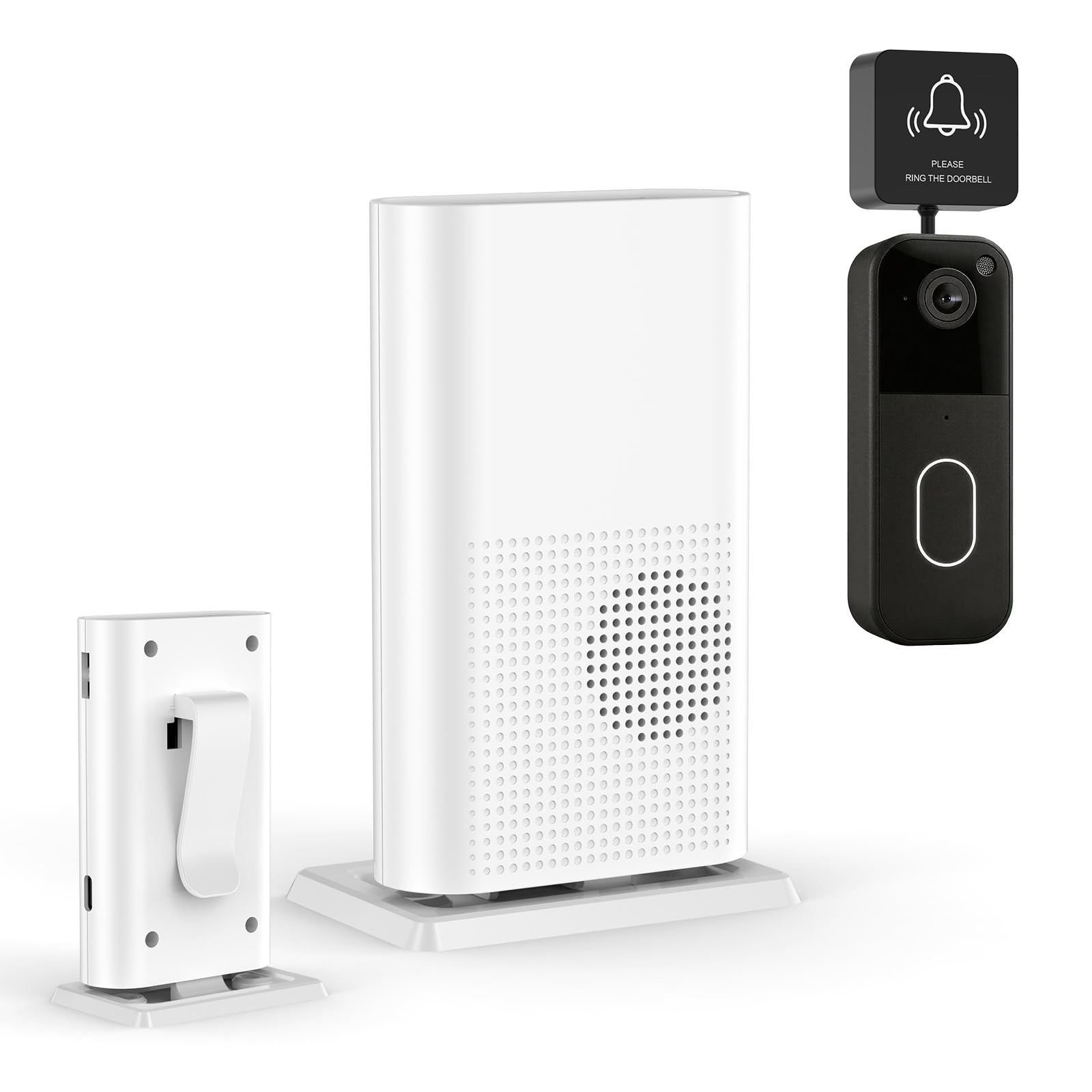 PHYSEN Outdoor Doorbell Extension Kit, Compatible with Blink Video Doorbell Chime/Blink Video Doorbell System (new gen), 58 Ringtones and 5 Notification Modes, 1 Converter and 1 Receiver