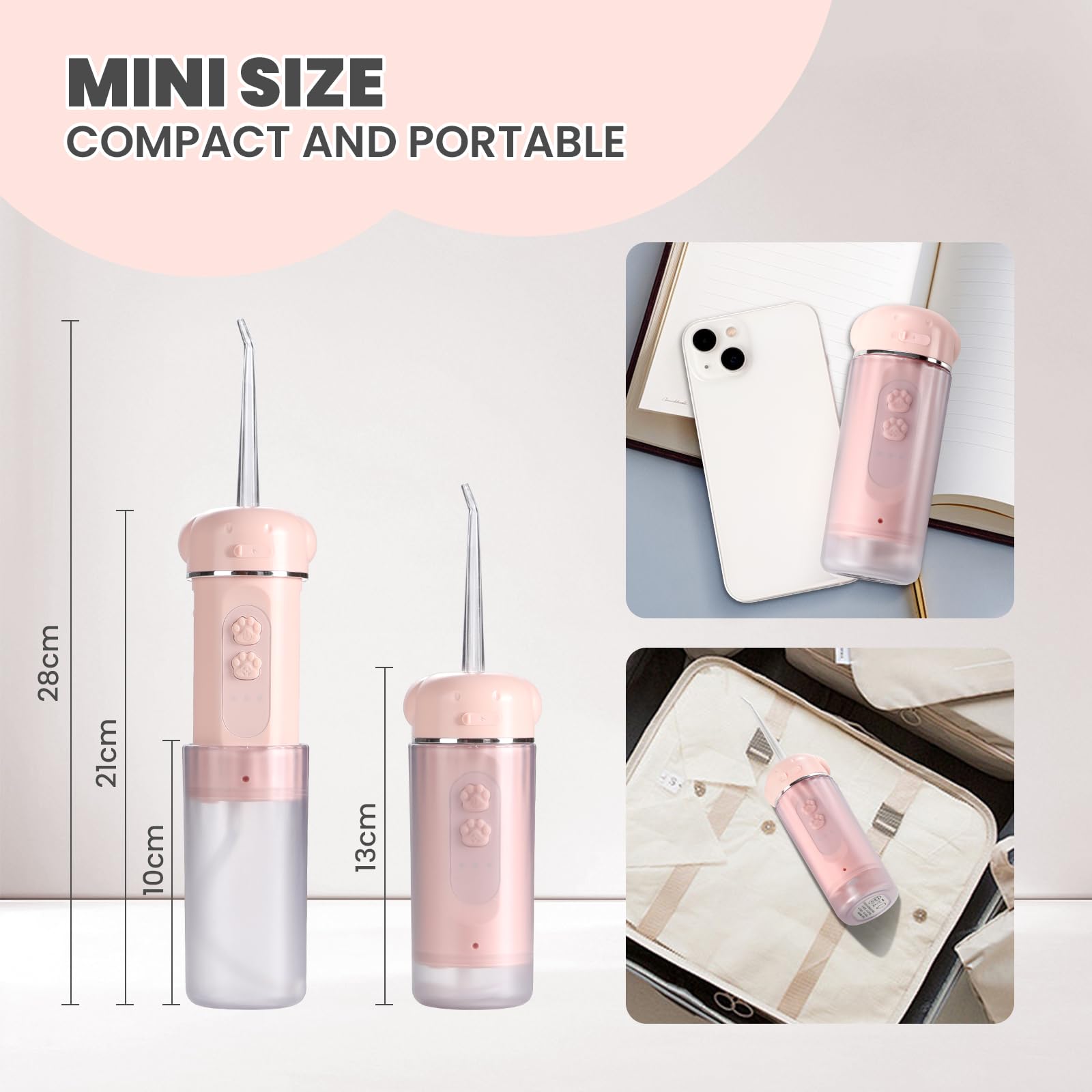 Hydropulseur pour enfants avec 4 embouts de jet étanche, nettoyage en profondeur, rechargeable pour soins des dents