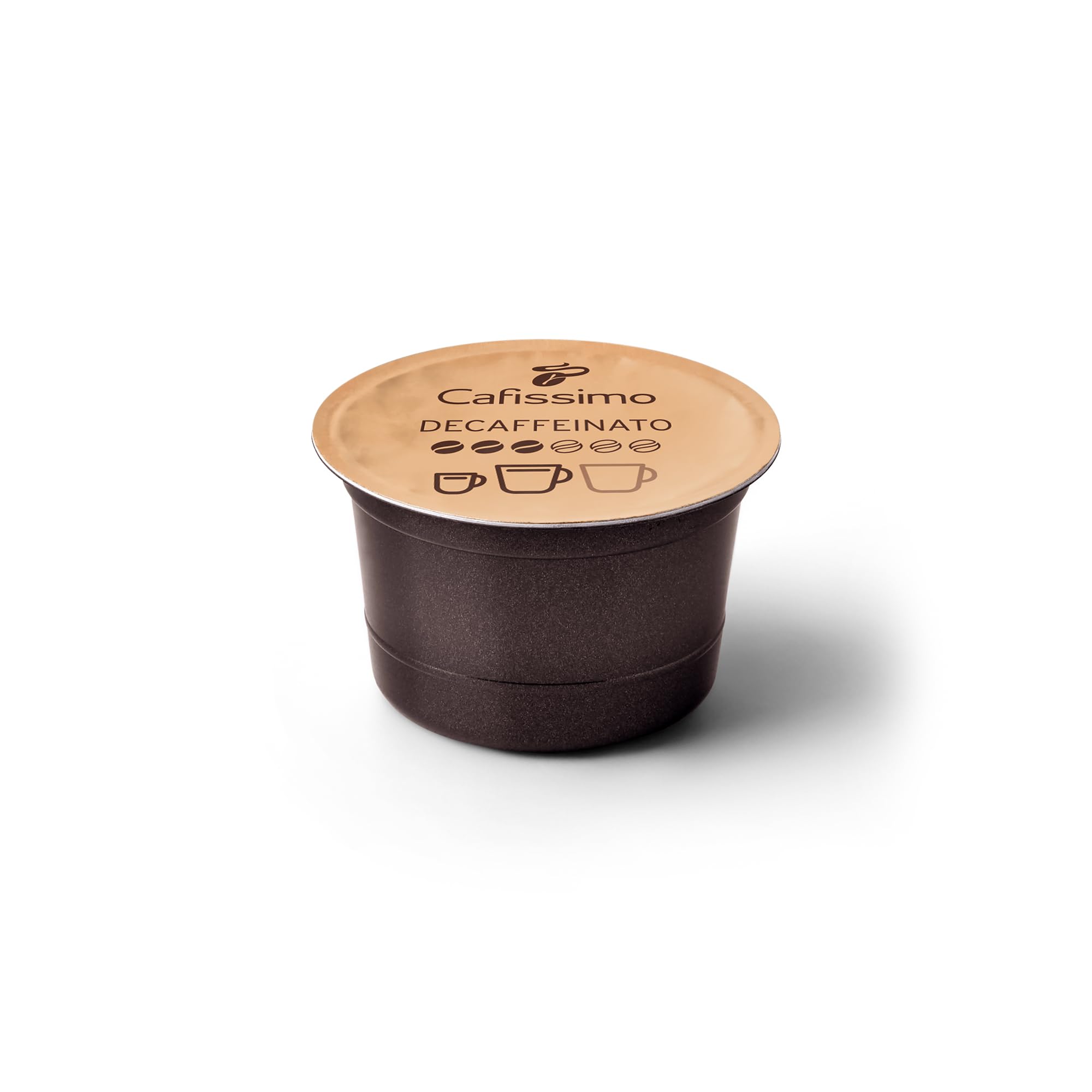 Tchibo Cafissimo Caffè Crema kapsułki z kawą bezkofeinową, 120 sztuk – 4 x 30 kapsułek (kawa, łagodna o delikatnym aromacie), zrównoważony i sprawiedliwy handel