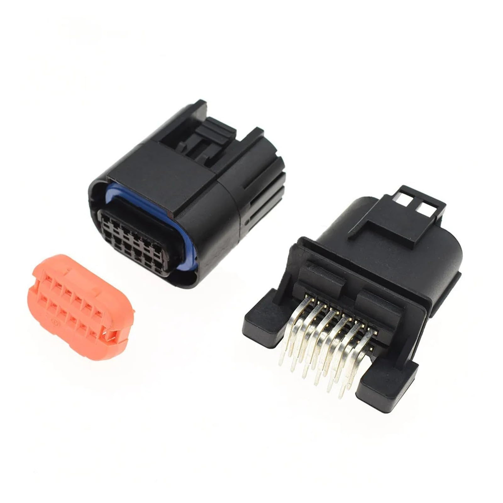 1–10 Set 12-poliger wasserdichter Auto-Kunststoff-Kabelbaum-Stecker, elektrischer Kabelstecker, MX23A12NF1 MX23A12SF1 (Color : Female With pins, Size : 10Sets)