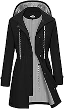 RITOSTA Veste Imperméable Femme Capuche Veste de Pluie Longue Parka Coupe Vent Manteaux Imperméables Femme Manteau Zippé Vêtements d'Extérieur