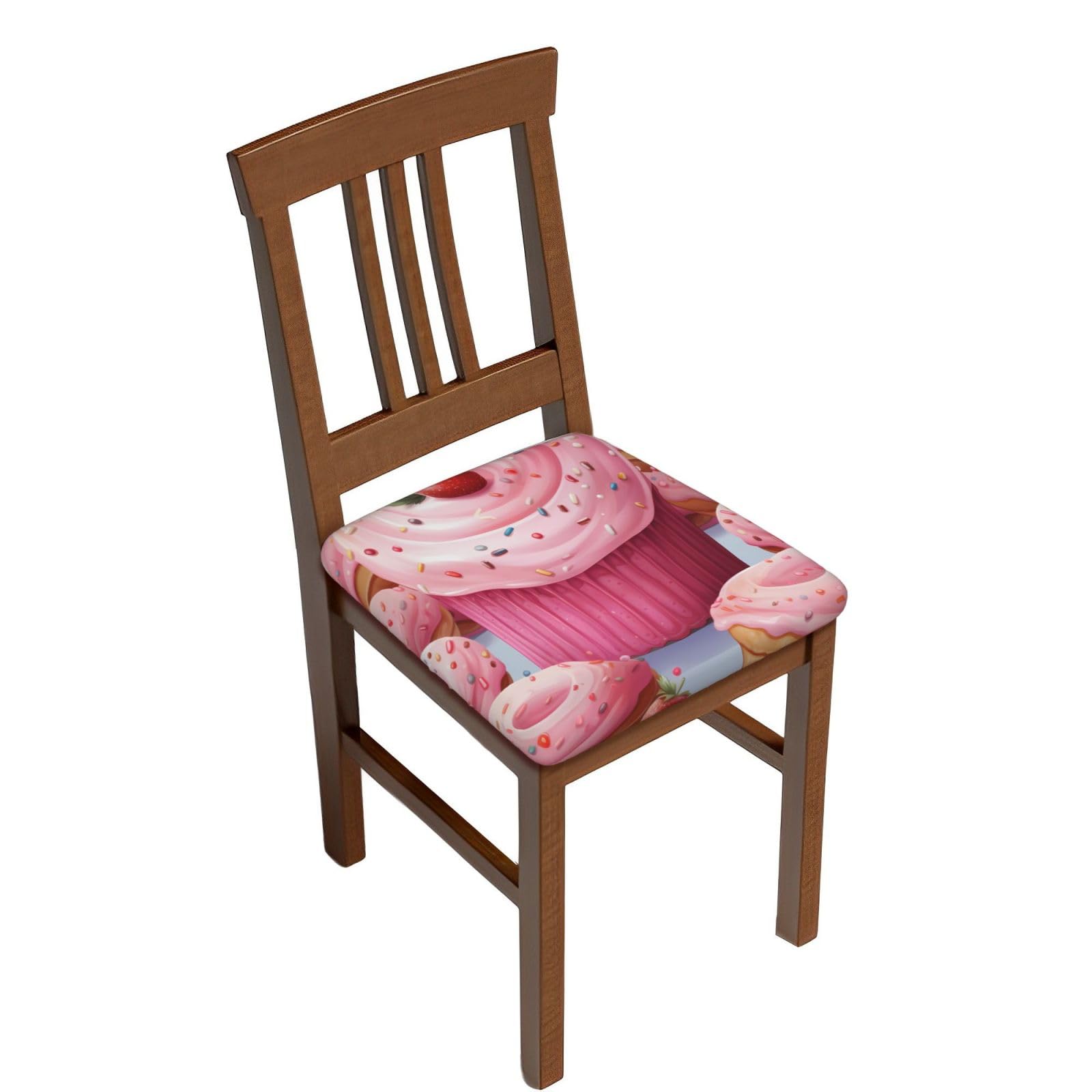 Fodpand Four Pieces Cupcake Square Stool Covers Stretch Removable Square Bar Stool Seat Covers Washable Dustproof Stool Cushion Slipcover Soft Milk Silk Bar Chair Covers With Band