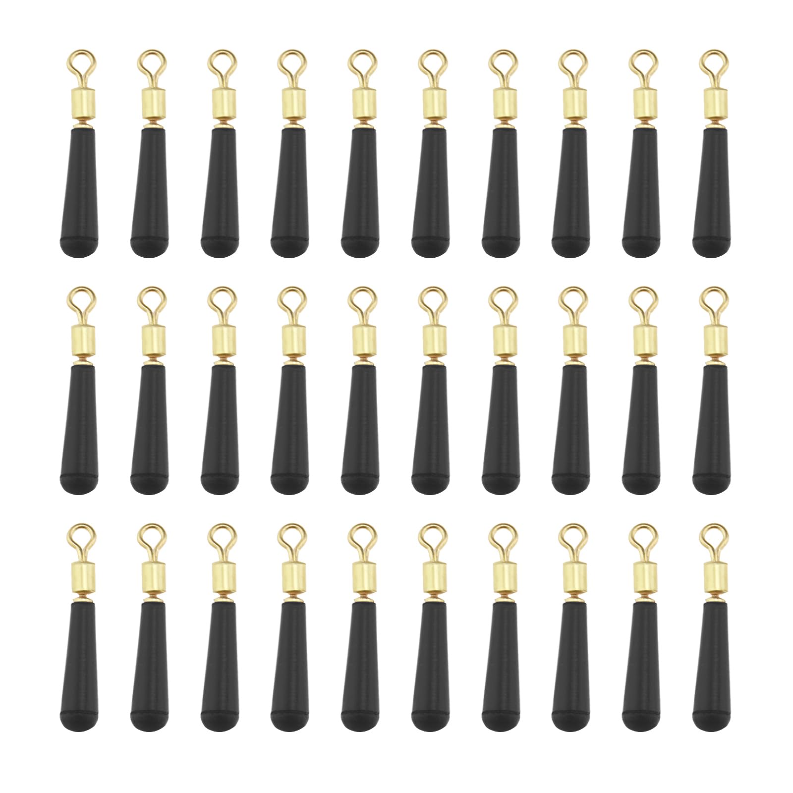 EMSea 100PCS Float Adapters Fishing Quick change swivel Float Adapters Rubber Fishing Tackle Float Length 18mm for Freshwater Saltwater Fishing Black