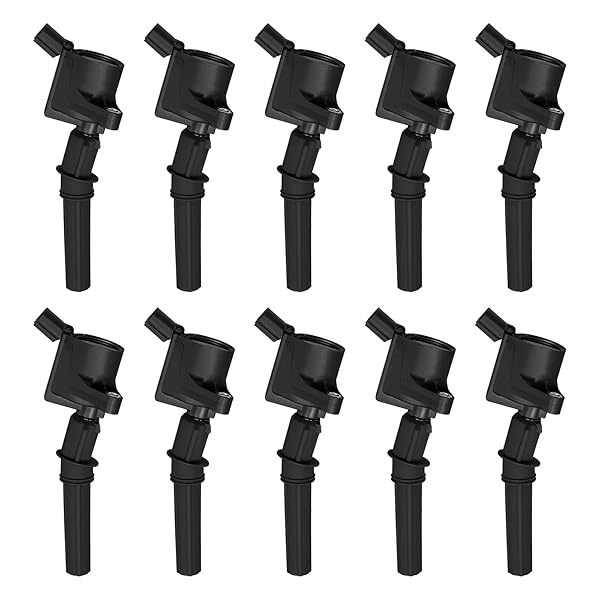 BDFHYK Ignition Coil Packs Compatible with F150 F250 F350 Super Duty E150 E250 E350 Econoline Club Wagon Navigator 4.6L 5.4L 6.8L V8 V10, Coil for DG508 DG457 DG472 DG481 DG491 IC369 Set of 10