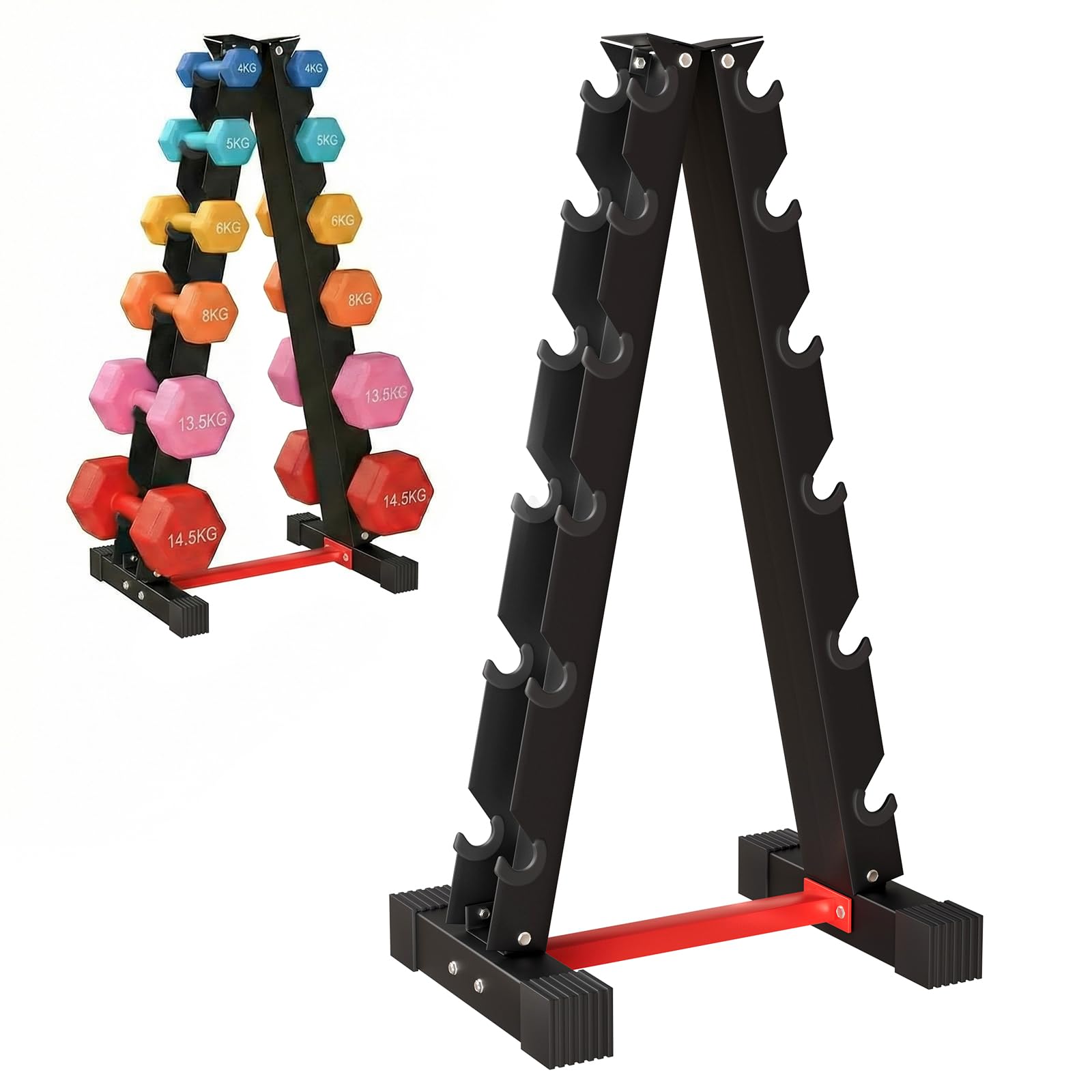 LIFERUN Manubri Rack Porta Pesi Supporto per pesi Palestra Casa Portata max: 300 kg (No Manubri)