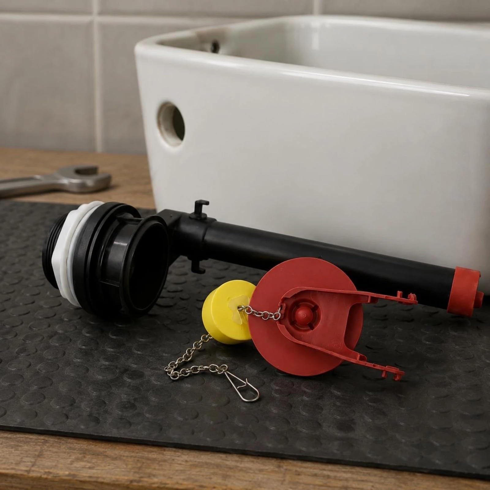 Galleggiante Cassetta Wc Kit di montaggio valvola scarico divisa 59 mm | Riparazione WC in due pezzi, installazione semplice