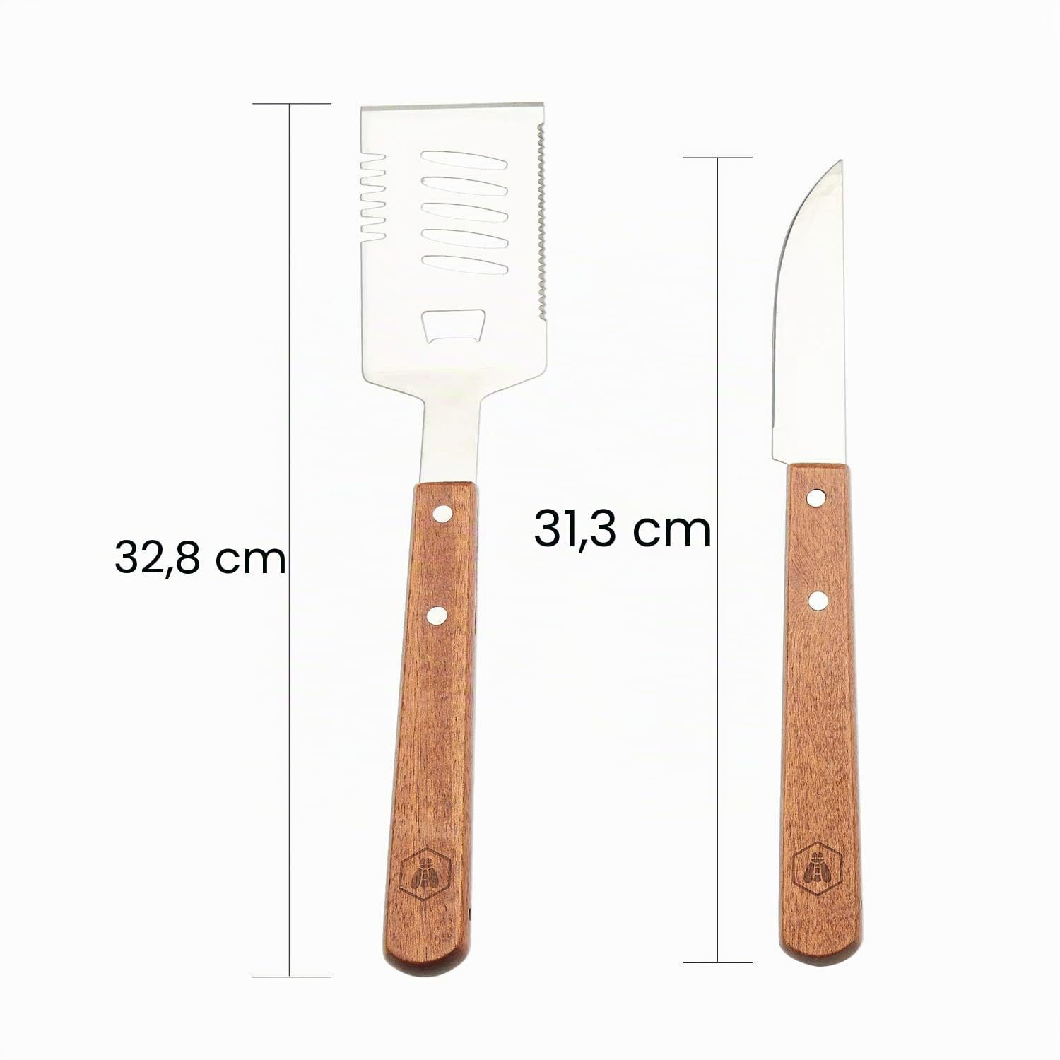 LAGUIOLE - Set Complet pour Pique-Nique - 18 pièces - Couteaux - Fourchettes - Tire-Bouchon - Manches en Bois de Pin